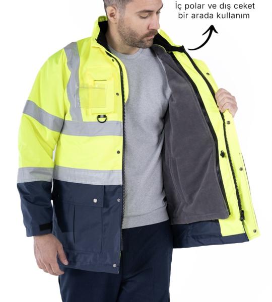 5’İ Bir Arada Hi-Vis Kaban